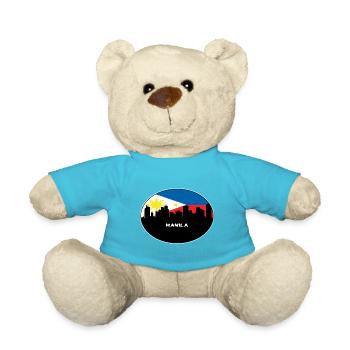 Manila Philippinen Flagge Skyline Silhouette Reisen - Teddy - Atollblau - Vorne