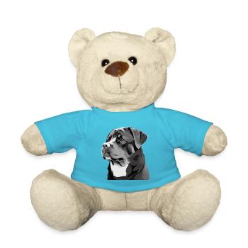 Mignon Rottweiler Dog Breed Head Cartoon - Nounours - bleu outremer - Devant