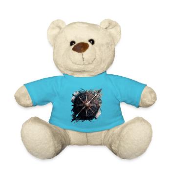 schönes, maritimes Motiv eines Kompass auf See - Teddy - Atollblau - Vorne
