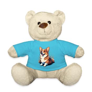Adorable Looking Corgi - Teddy Bear - atoll blue - Front