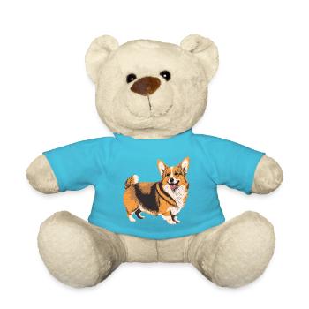 Ready to Play Corgi - Teddy Bear - atoll blue - Front