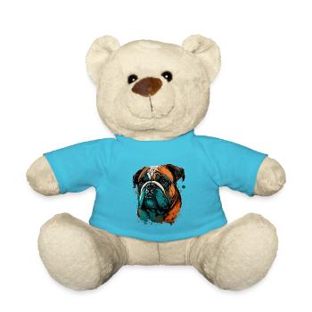 Disappointed Bulldog - Teddy Bear - atoll blue - Front