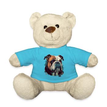Illustration de la tête de bouledogue - Nounours - bleu outremer - Devant