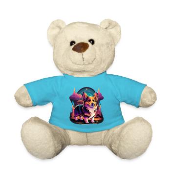 Brave Looks Style Corgi - Teddy Bear - atoll blue - Front