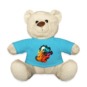 Bunter Totenkopfkopf Geist - Teddy - Atollblau - Vorne