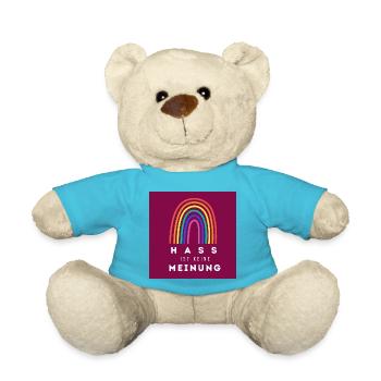Regenbogen Hass ist keine Meinung BDR - Teddy - Atollblau - Vorne
