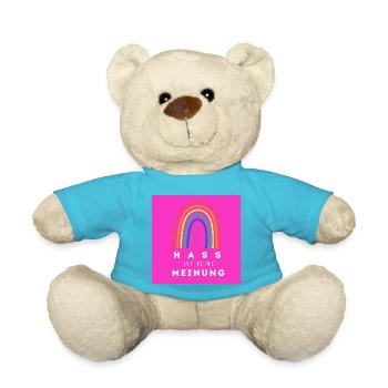 Regenbogen Hass ist keine Meinung BLP - Teddy - Atollblau - Vorne