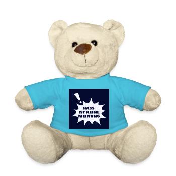 Hass ist keine Meinung Sprechblase BS - Teddy - Atollblau - Vorne