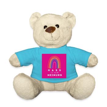 Regenbogen Hass ist keine Meinung BDP - Teddy - Atollblau - Vorne