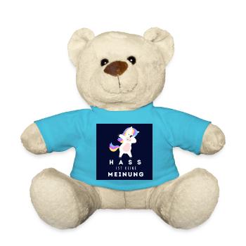 Einhorn Hass ist keine Meinung BS - Teddy - Atollblau - Vorne