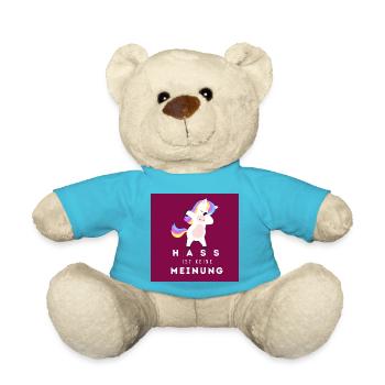 Einhorn Hass ist keine Meinung BDR - Teddy - Atollblau - Vorne