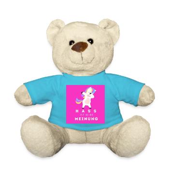Einhorn Hass ist keine Meinung BLP - Teddy - Atollblau - Vorne