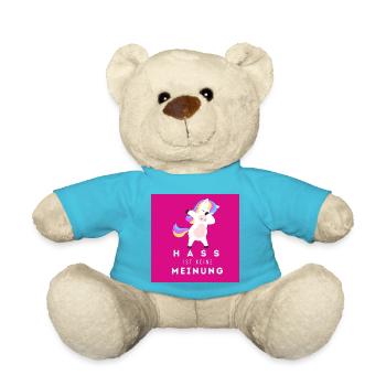 Einhorn Hass ist keine Meinung BDP - Teddy - Atollblau - Vorne