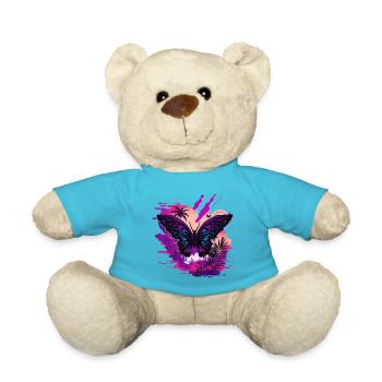 Schmetterling Natur Vaporwave - Teddy - Atollblau - Vorne