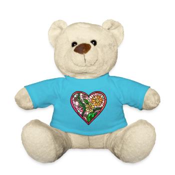 Love Hart Lifde Glasmalerei - Teddy - Atollblau - Vorne