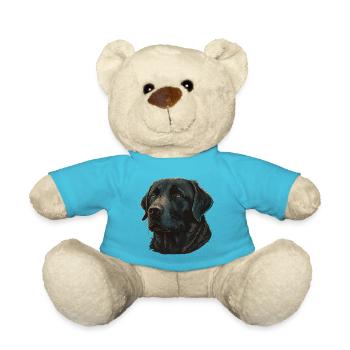 Niedlicher fester schwarzer Labrador Retriever - Teddy - Atollblau - Vorne
