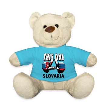 Slovakia flag vintage Slovak flag homeland - Teddy Bear - atoll blue - Front