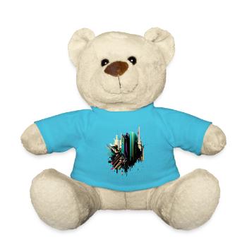 Abstract Art | Glitch Art | Abstract - Teddy Bear - atoll blue - Front