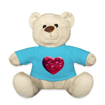 Herz voller Herzen - Teddy - Atollblau - Vorne