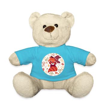 red panda with autumn pattern - Teddy Bear - atoll blue - Front