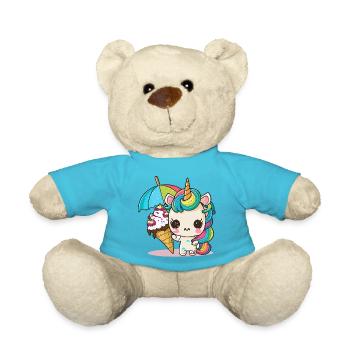 Sweet Dreams: A Unicorn - Teddy Bear - atoll blue - Front