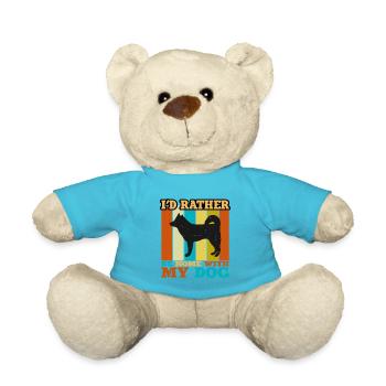 Alaskan Klee Kai Dog Lover Silhouette Retro Sunset - Nounours - bleu outremer - Devant