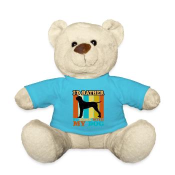 Ariège Pointer Hund Lover Silhouette Vintage Sunset - Teddy - Atollblau - Vorne