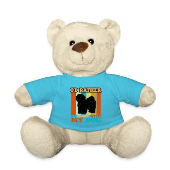 Bolognese Hundeliebhaber Silhouette Vintage Sonnenuntergang - Teddy - Atollblau - Vorne