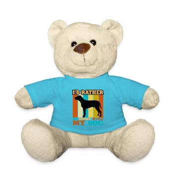 Braque du Bourbonnais Hund Silhouette Retro Sonnenuntergang - Teddy - Atollblau - Vorne