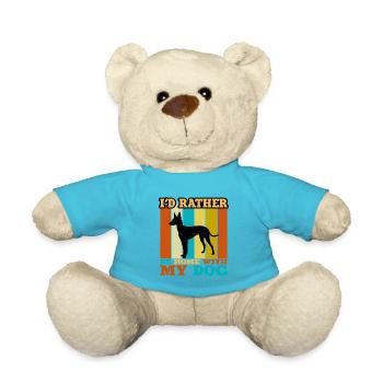 Cirneco Dell Etna Dog Love Silhouette Retro Sunset - Teddy Bear - atoll blue - Front