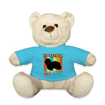 Coton De Tuléar Chien Amour Silhouette Vintage Coucher de Soleil - Nounours - bleu outremer - Devant