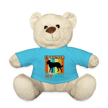 Cumberland Sheepdog Dog Silhouette Retro Sunset - Nounours - bleu outremer - Devant
