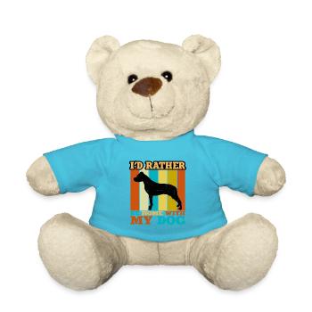 Argentino Dog Lover Silhouette Vintage Sunset - Teddy Bear - atoll blue - Front