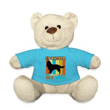 English Springer Spaniel Hund Silhouette Retro Sonne - Teddy - Atollblau - Vorne