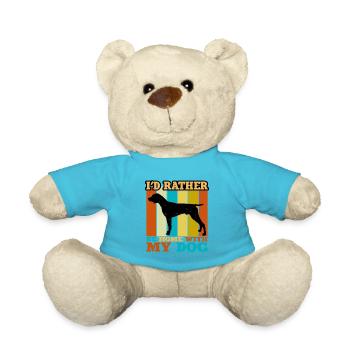 German Shorthaired Pointer Dog Silhouette Retro - Teddy Bear - atoll blue - Front