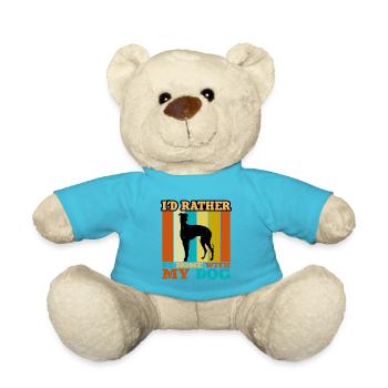 Galgo Español Hundeliebhaber Silhouette Vintage Sonnenuntergang - Teddy - Atollblau - Vorne