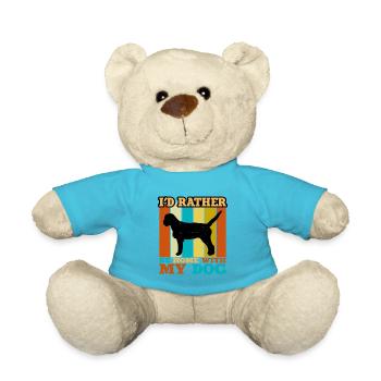 Griffon Fauve De Bretagne Dog Silhouette Retro - Teddy Bear - atoll blue - Front