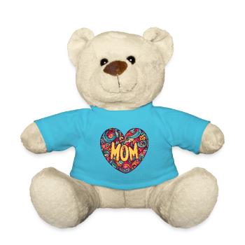 Muttertags Herz abstrakt - Teddy - Atollblau - Vorne