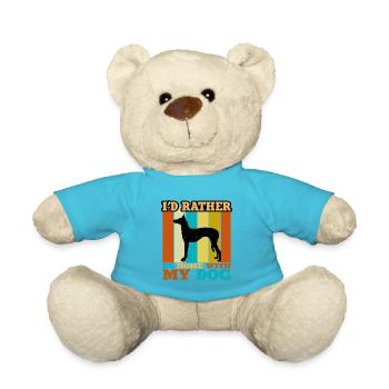 Ibizan Hound Dog Lover Silhouette Vintage Sunset - Teddy Bear - atoll blue - Front