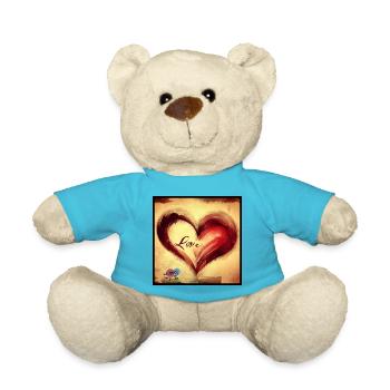 Love is so sweet! Love Cute Heart Kunst Art - Teddy Bear - atoll blue - Front