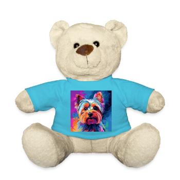 Yorkshire Terrier Pop Art - Nounours - bleu outremer - Devant