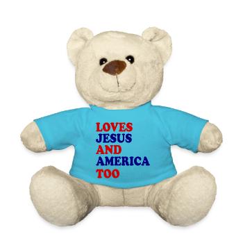 loves jesus and america too - Teddy - Atollblau - Vorne