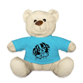 Japan Chin Portrait Dogs Dog Wilsigns - Teddy Bear - atoll blue - Front
