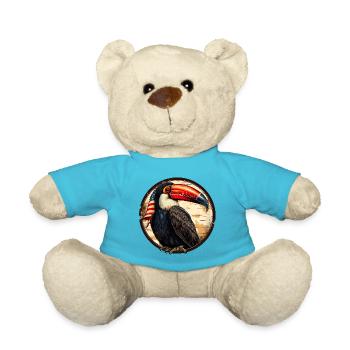 Tukan mit Amerika Flagge - Teddy - Atollblau - Vorne