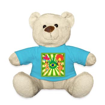 T-shirt Samba - Brésil-Brésil- Brésil - Nounours - bleu outremer - Devant
