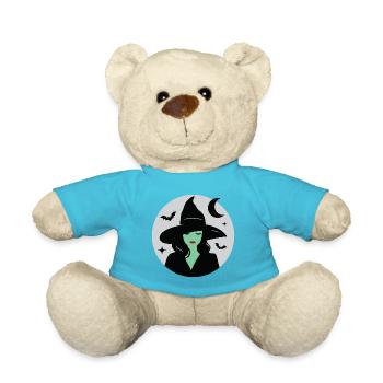 Green Witch, Halloween - Teddy Bear - atoll blue - Front