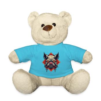 Horror Pig / Halloween / Creepy / Nightmare - Teddy Bear - atoll blue - Front