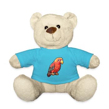 Dusky Lory Cartoon Kawaii Aquarelle Illustration - Nounours - bleu outremer - Devant