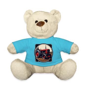Traktor / Landwirtschaft / Bauer / Feldarbeit - Teddy - Atollblau - Vorne