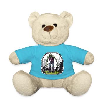 Zombie / Apocalypse /Untot / Horror / Virus / Logo - Teddy - Atollblau - Vorne